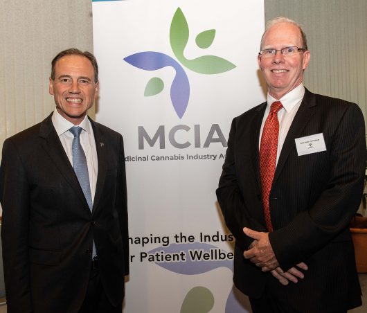 Greg Hunt Minister for Health and Peter Crock Chair MCIA